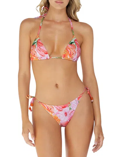 Pq Women's Beaded Floral Bikini Top