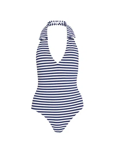 Pq Women's Camryn Striped One-piece Swimsuit In Blue