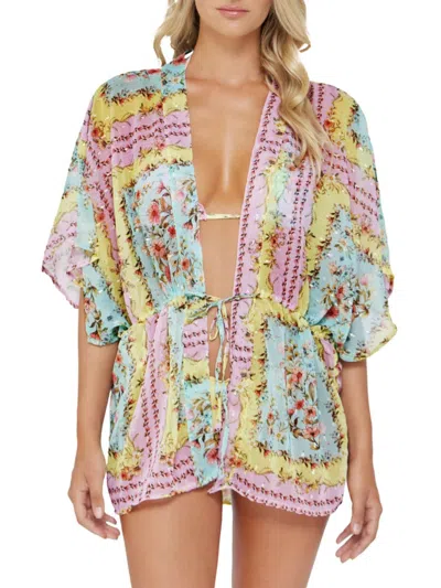 Pq Women's Katrina Shimmer Floral Cover-up In Dolce