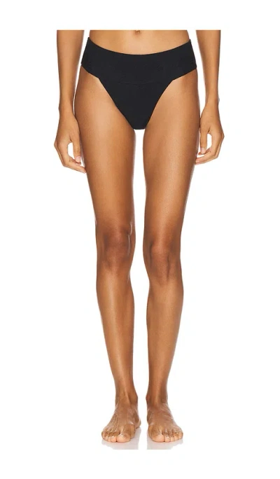 Pq X Haleyy Baylee Banded High Waist Bikini Bottom In Onyx
