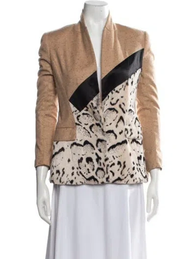 Pre-owned Prabal Gurung Animal Print Jacket In Neutrals