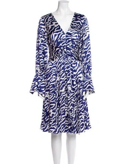 Pre-owned Prabal Gurung Animal Print Knee-length Dress In Blue