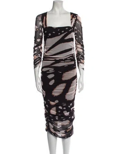 Pre-owned Prabal Gurung Animal Print Midi Length Dress In Neutral