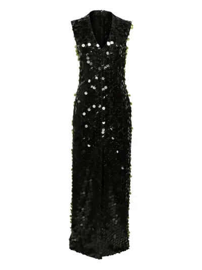 Prabal Gurung Ava Sequin V-neck Gown In Green