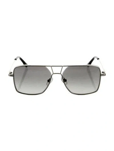 Pre-owned Prabal Gurung Aviator Gradient Sunglasses In Silver