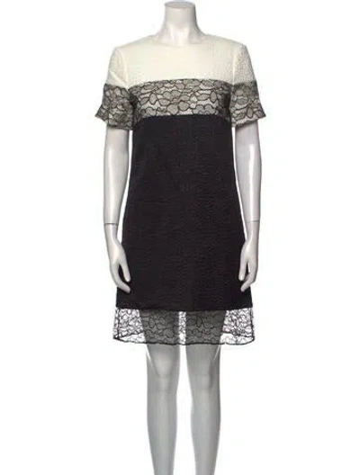 Pre-owned Prabal Gurung Bateau Neckline Mini Dress In Black