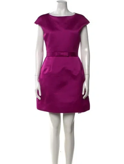 Pre-owned Prabal Gurung Bateau Neckline Mini Dress In Purple