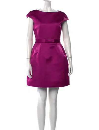 Pre-owned Prabal Gurung Bateau Neckline Mini Dress In Purple