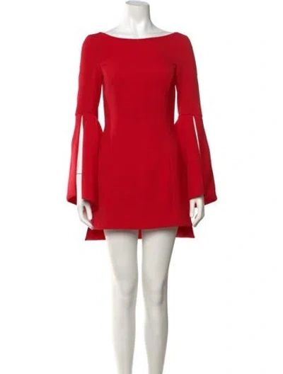 Pre-owned Prabal Gurung Bateau Neckline Mini Dress In Red