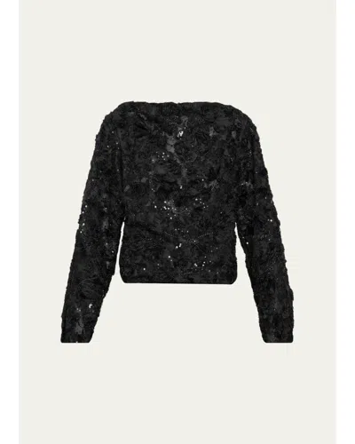 Prabal Gurung Bateau-neck Beaded Blouse In Multi