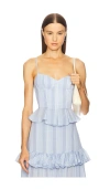 Prabal Gurung Bralette Corset With Peplum In Blue