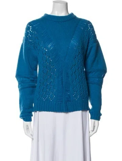 Pre-owned Prabal Gurung Cashmere Crew Neck Sweater In Blue