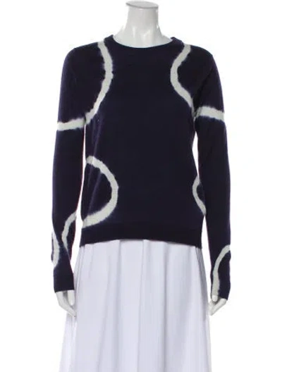 Pre-owned Prabal Gurung Cashmere Printed Sweater In Blue