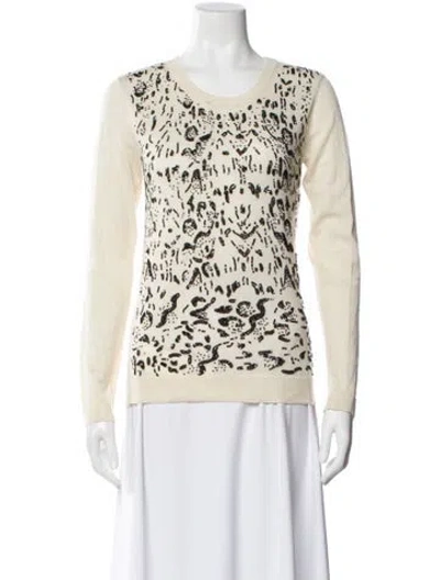 Pre-owned Prabal Gurung Cashmere Printed Sweater In Neutral