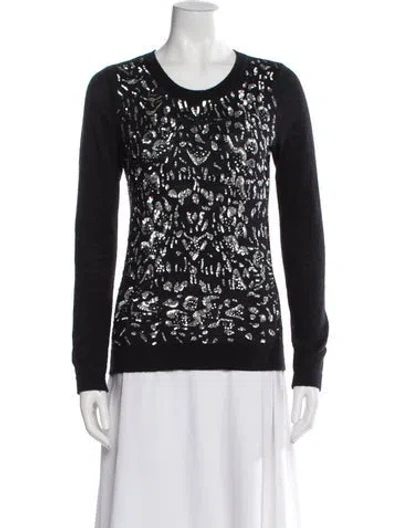 Pre-owned Prabal Gurung Cashmere Scoop Neck Sweater In Black