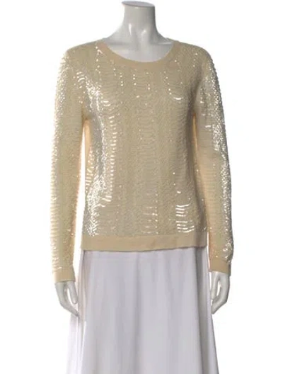 Pre-owned Prabal Gurung Cashmere Scoop Neck Sweater In Neutral