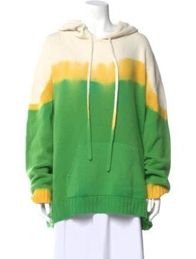 Pre-owned Prabal Gurung Cashmere Striped Sweater In Green