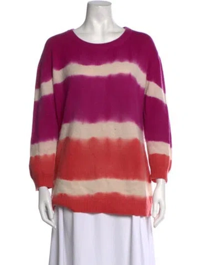 Pre-owned Prabal Gurung Cashmere Tie-dye Print Sweater In Pink