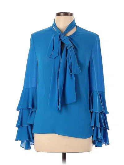 Pre-owned Prabal Gurung Collective Long Sleeve Blouse In Blue