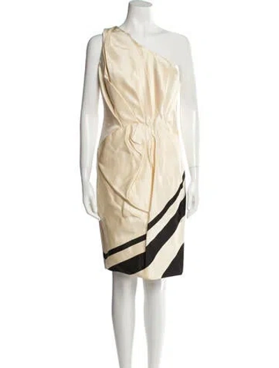 Pre-owned Prabal Gurung Colorblock Pattern Knee-length Dress In Neutral