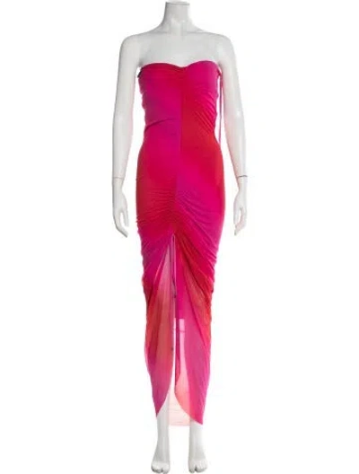 Pre-owned Prabal Gurung Colorblock Pattern Long Dress W/ Tags In Pink
