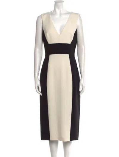 Pre-owned Prabal Gurung Colorblock Pattern Midi Length Dress In Multi