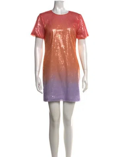 Pre-owned Prabal Gurung Colorblock Pattern Mini Dress In Orange