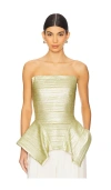 Prabal Gurung Corset Strapless Panier Top In Chardonnay