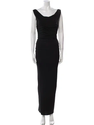 Pre-owned Prabal Gurung Cowl Neck Long Dress In Black