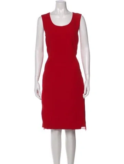 Pre-owned Prabal Gurung Crew Neck Knee-length Dress In Red