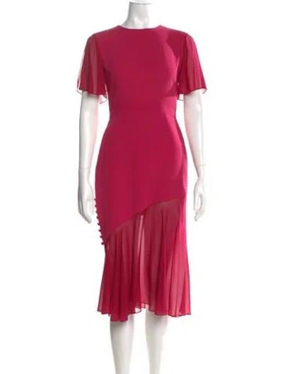 Pre-owned Prabal Gurung Crew Neck Midi Length Dress In Pink