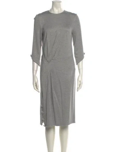Pre-owned Prabal Gurung Crew Neck Midi Length Dress W/ Tags In Gray