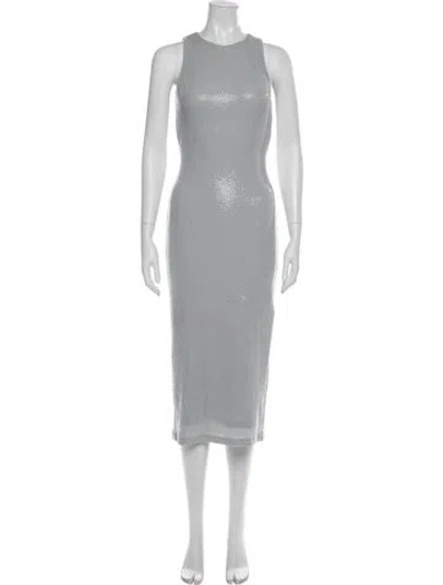 Pre-owned Prabal Gurung Crew Neck Midi Length Dress W/ Tags In Gray