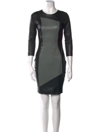 Pre-owned Prabal Gurung Crew Neck Mini Dress In Black