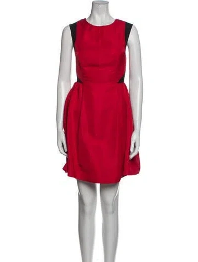Pre-owned Prabal Gurung Crew Neck Mini Dress In Red