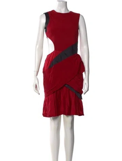 Pre-owned Prabal Gurung Crew Neck Mini Dress In Red
