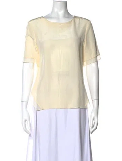 Pre-owned Prabal Gurung Crew Neck Short Sleeve Top In Neutral