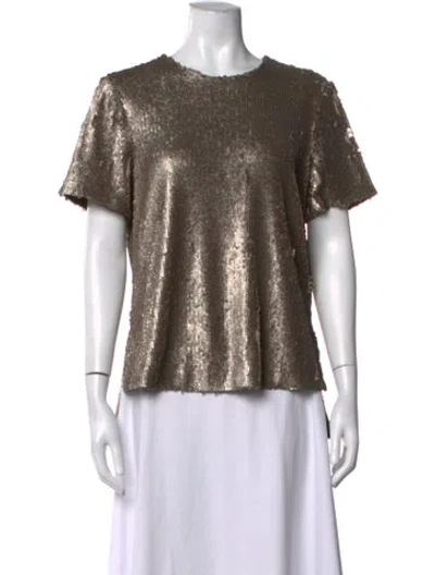 Pre-owned Prabal Gurung Crew Neck Short Sleeve Top W/ Tags In Brown
