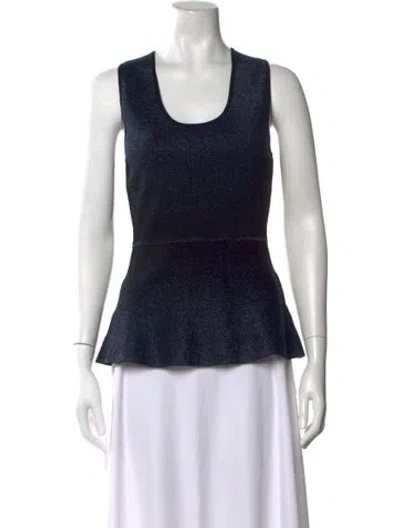 Pre-owned Prabal Gurung Crew Neck Sleeveless Top In Blue