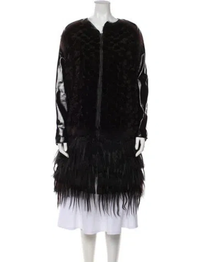 Pre-owned Prabal Gurung Faux Fur Coat In Black