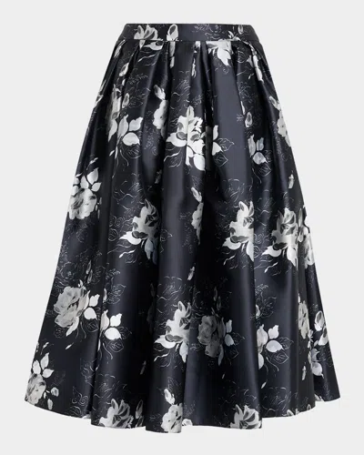 Prabal Gurung Floral Pleated Midi Skirt