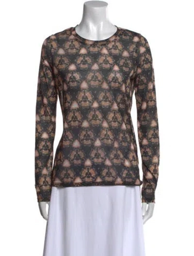 Pre-owned Prabal Gurung Floral Print Crew Neck Sweatshirt In Black