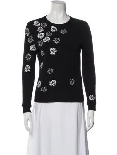 Pre-owned Prabal Gurung Floral Print Crew Neck Top In Grey