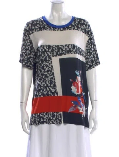 Pre-owned Prabal Gurung Floral Print Crew Neck T-shirt In Multi