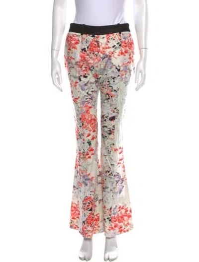 Pre-owned Prabal Gurung Floral Print Flared Pants In Pink