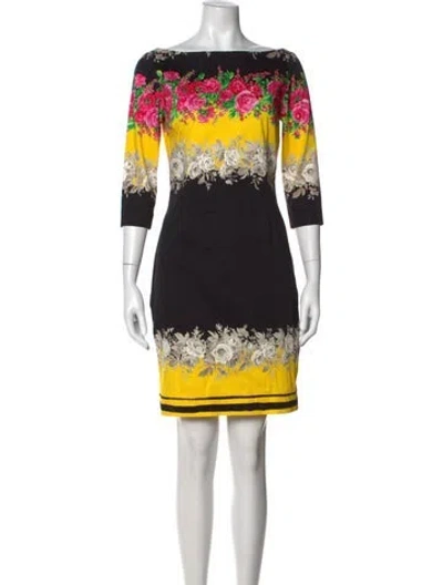 Pre-owned Prabal Gurung Floral Print Knee-length Dress In Black
