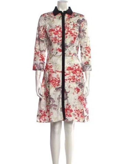 Pre-owned Prabal Gurung Floral Print Knee-length Dress In Neutral