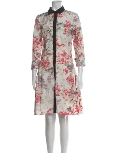 Pre-owned Prabal Gurung Floral Print Knee-length Dress In Neutral