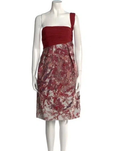 Pre-owned Prabal Gurung Floral Print Knee-length Dress In Red