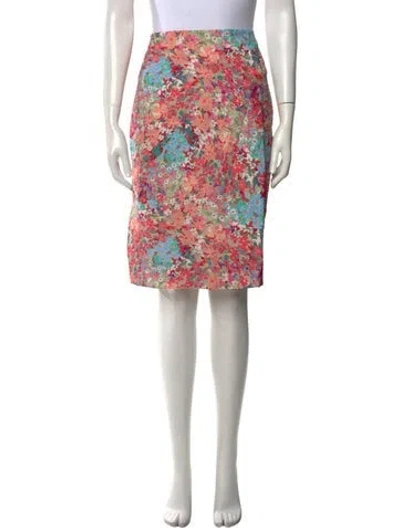 Pre-owned Prabal Gurung Floral Print Knee-length Skirt In Pink